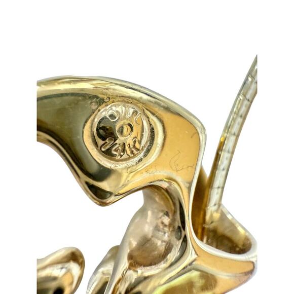 14k Gold Panther Slide Pendant on 18" Omega Flat Chain OTC 22.2g - Picture 5 of 12